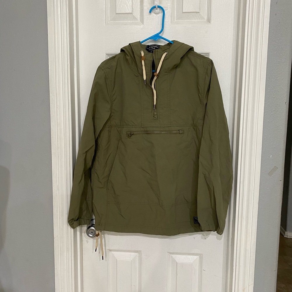 Abercrombie & Fitch Women XS Anorak pullover jacket in olive green